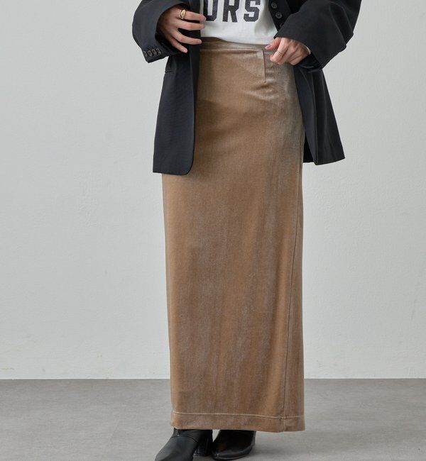  「【新色登場】【セットアップ対応】ベロアタイトスカート」|スカート|