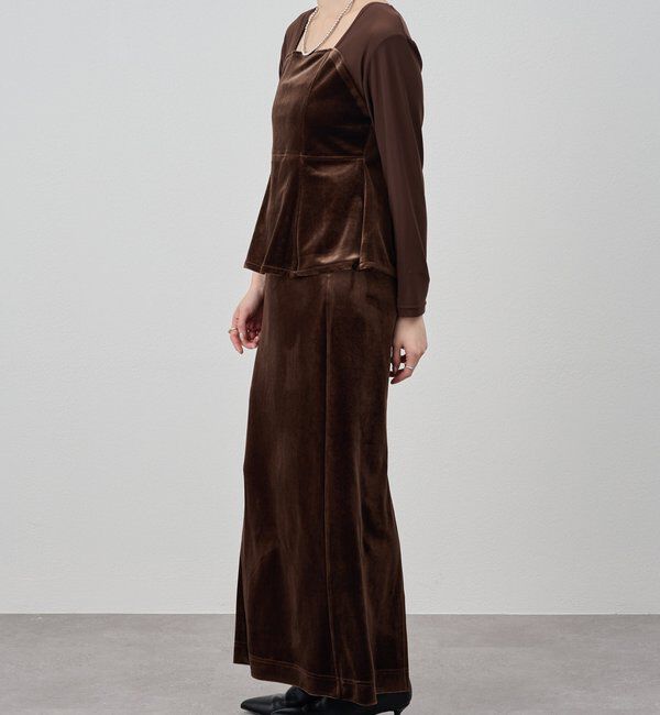  「【新色登場】【セットアップ対応】ベロアタイトスカート」|スカート|