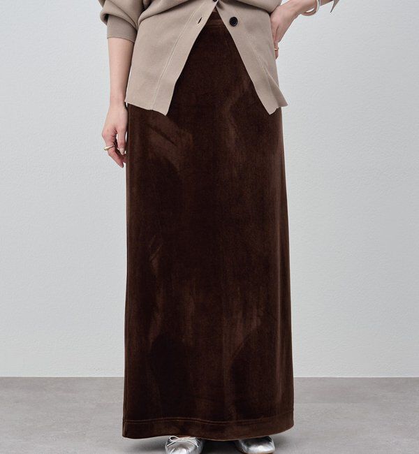  「【新色登場】【セットアップ対応】ベロアタイトスカート」|スカート|