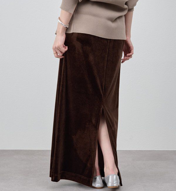  「【新色登場】【セットアップ対応】ベロアタイトスカート」|スカート|