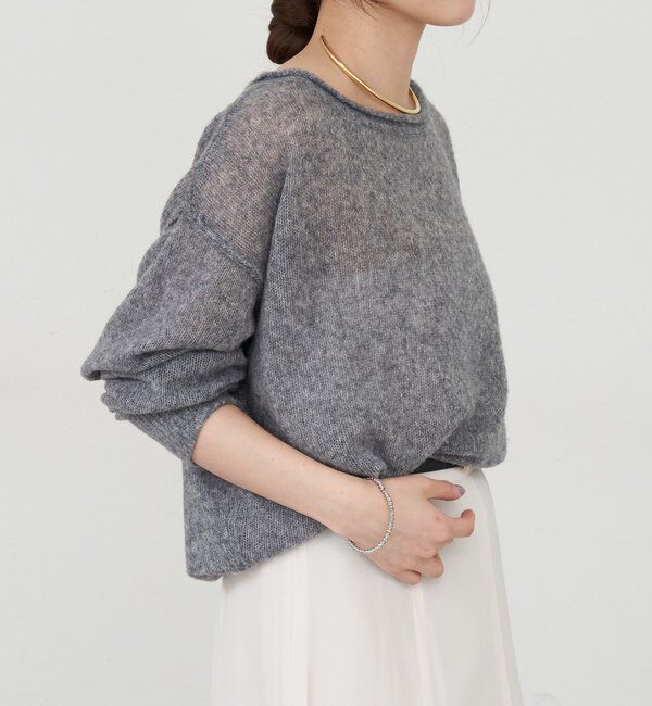  「《インフルエンサー@kanako_ikiコラボ》シアーウールプルオーバー」|ニット・セーター|