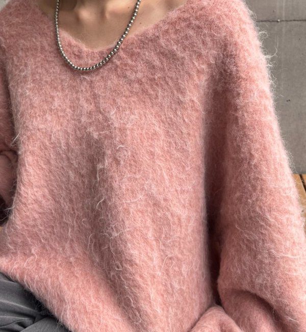  「【4色展開】【着映えニット】シャギーＶネックプルオーバー」|ニット・セーター|