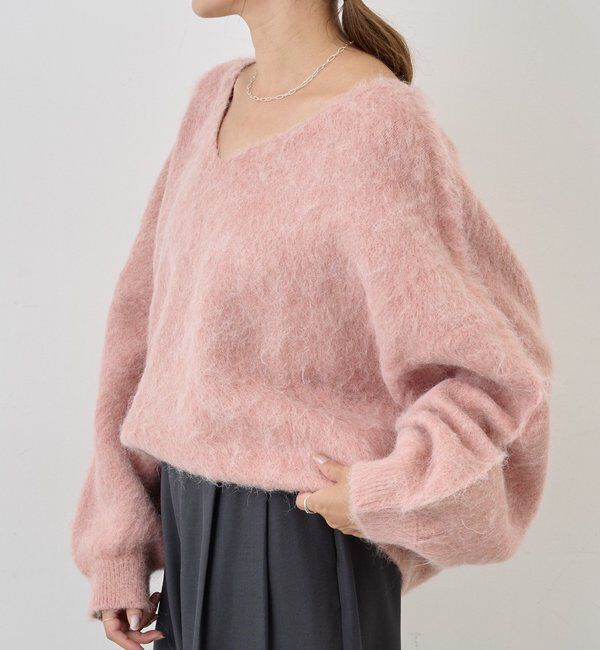  「【4色展開】【着映えニット】シャギーＶネックプルオーバー」|ニット・セーター|
