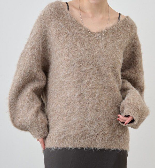  「【4色展開】【着映えニット】シャギーＶネックプルオーバー」|ニット・セーター|