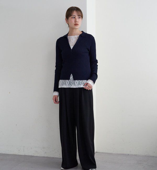  「ハーフジップリブニット」|ニット・セーター|