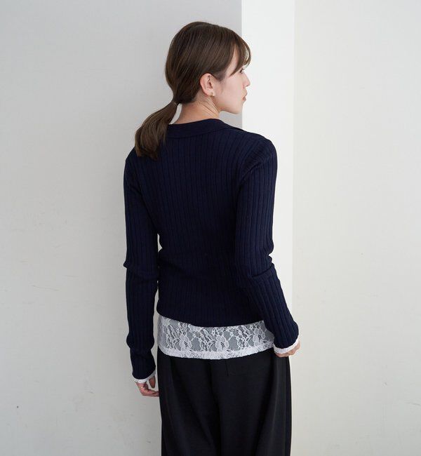  「ハーフジップリブニット」|ニット・セーター|