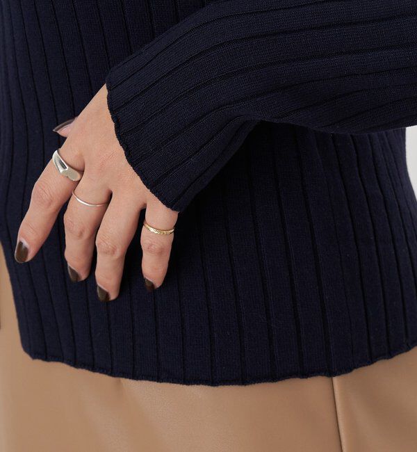  「ハーフジップリブニット」|ニット・セーター|