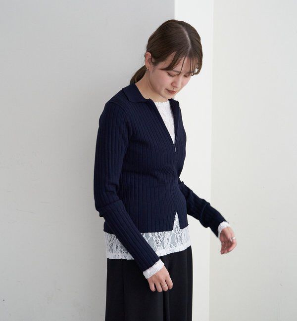  「ハーフジップリブニット」|ニット・セーター|