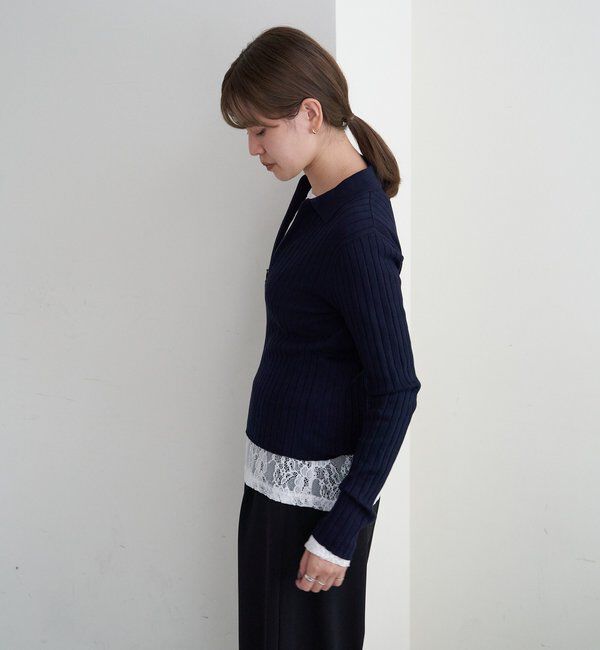  「ハーフジップリブニット」|ニット・セーター|