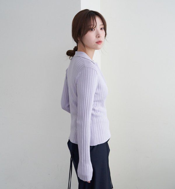  「ハーフジップリブニット」|ニット・セーター|