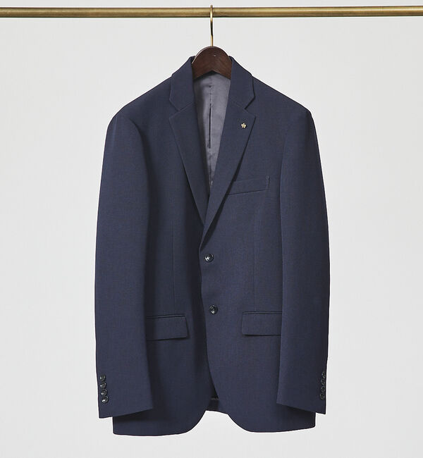 ABAHOUSE「【セットアップ対応/FLEX JACKET】ダブルクロスウェザー ジャケット」|テーラードジャケット|ネイビー