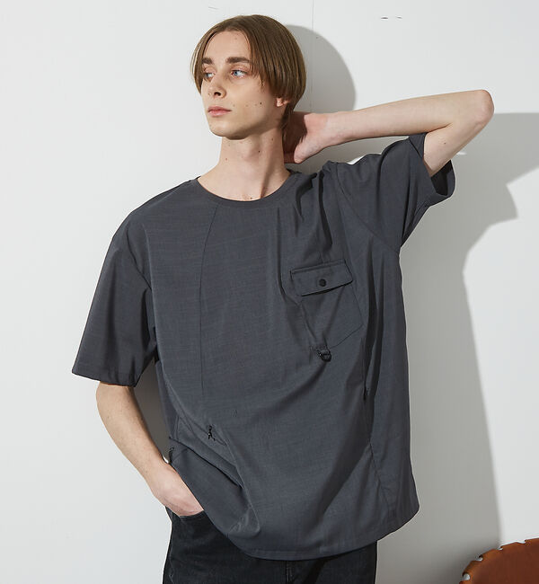 ABAHOUSE「【セットアップ対応】 ウーブン ドライ フハクTシャツ / クルーネック」|Tシャツ・カットソー|グレー