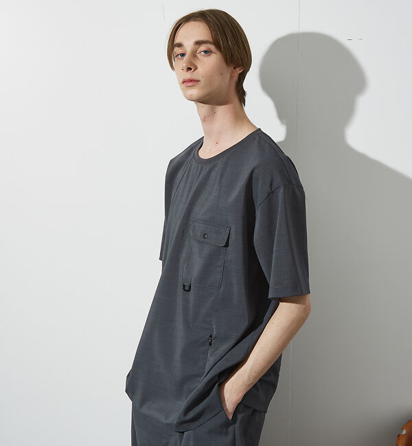 ABAHOUSE「【セットアップ対応】 ウーブン ドライ フハクTシャツ / クルーネック」|Tシャツ・カットソー|