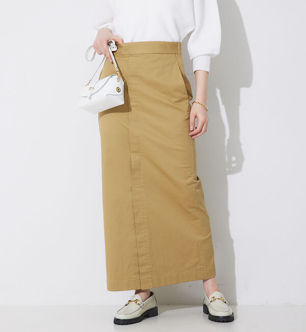 Rouge vif「ストレッチチノタイトスカート」|スカート|ベージュ
