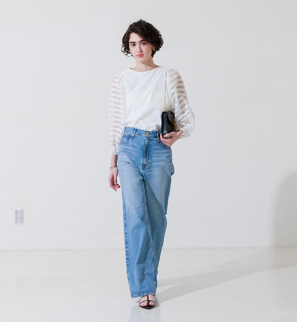 Rouge vif「シアーボーダースリーブブラウス」|シャツ・ブラウス|