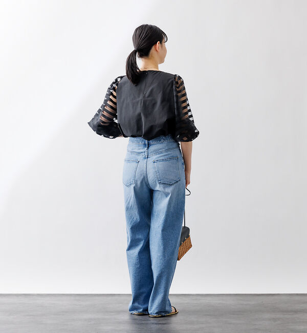 Rouge vif「シアーボーダースリーブブラウス」|シャツ・ブラウス|