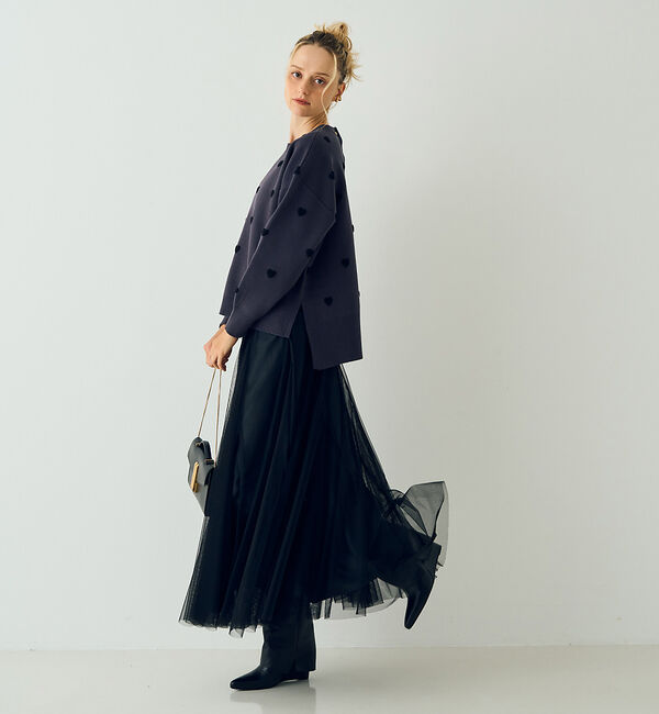 Rouge vif「【新色登場】ハートジャガードニットプルオーバー」|ニット・セーター|