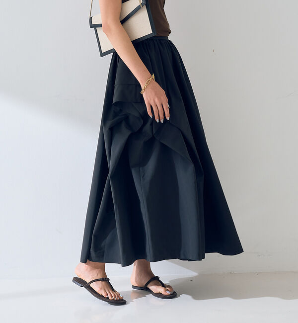 Rouge vif「ギャザーサイドデザイン ロングスカート」|スカート|