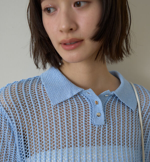 Rouge vif「【一部店舗限定】メッシュニットポロシャツ」|ニット・セーター|