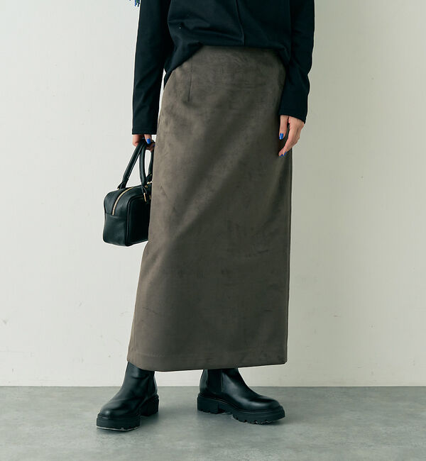 Rouge vif「フェイクスウェードストレッチタイトスカート/ナロースカート」|スカート|