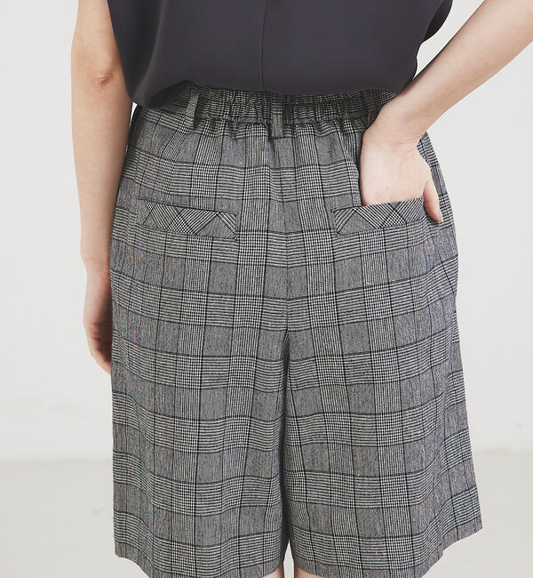 qualite「【セットアップ対応】リネングレンチェックショートパンツ」|その他|
