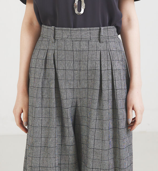 qualite「【セットアップ対応】リネングレンチェックショートパンツ」|その他|