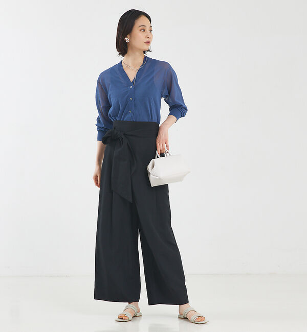 qualite「【アンサンブル対応】シアーコットンハイゲージカーデ」|カーディガン|