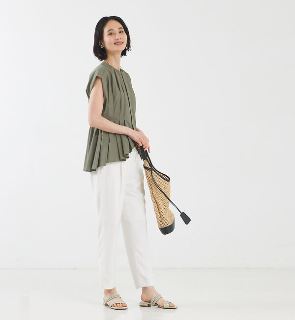 qualite「【セットアップ対応】バックサテンジョーゼットパンツ」|その他|