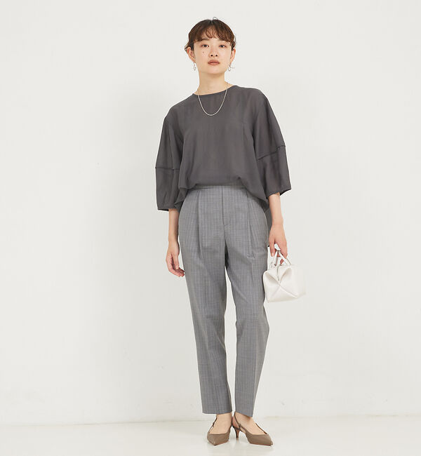 qualite「ボリュームスリーブシアーブラウス」|シャツ・ブラウス|