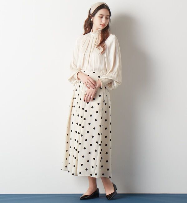 TIARA「《定番》ヴィンテージサテン2WAYフリルネックブラウス」|シャツ・ブラウス|