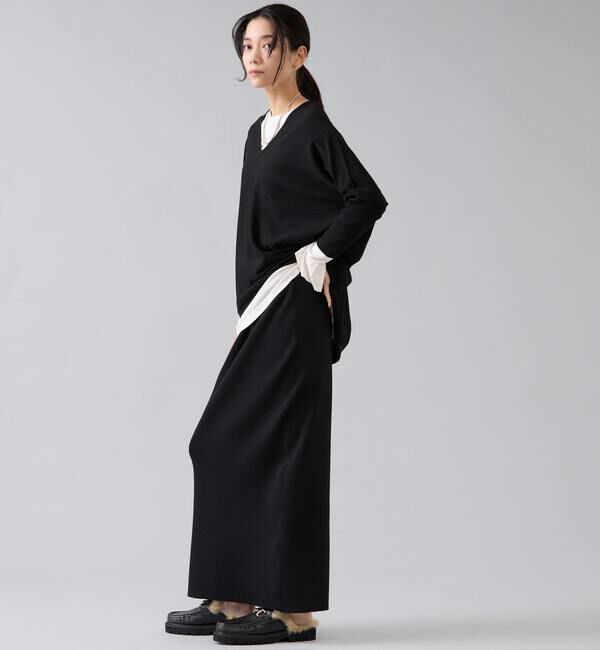 Liesse「【定番】前後V袖リブオーバーニット」|ニット・セーター|