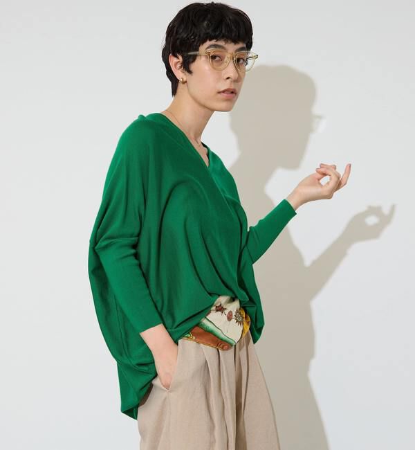 Liesse「【定番】前後V袖リブオーバーニット」|ニット・セーター|