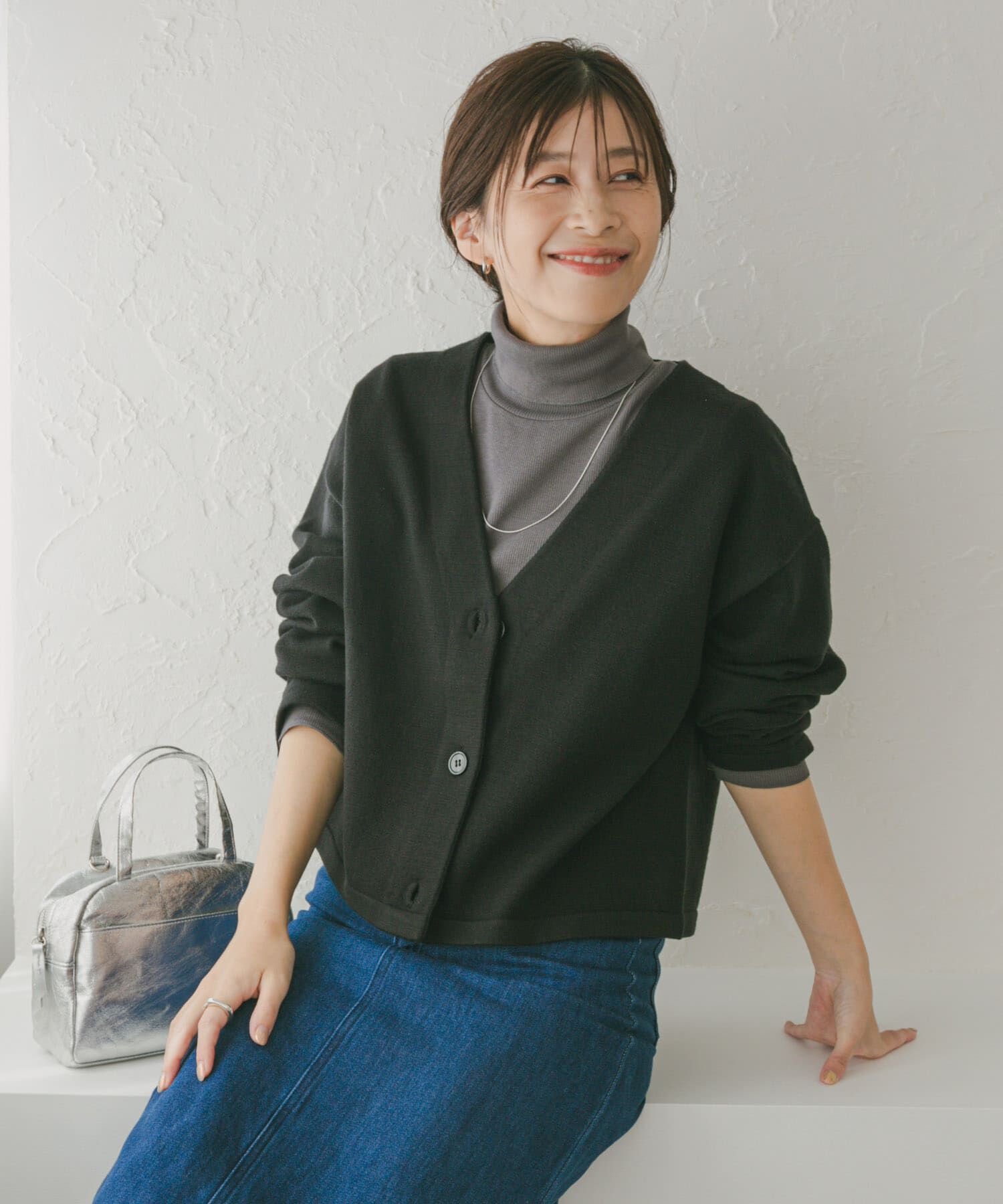 URBAN RESEARCH DOORS「『UR TECH 200日ニット』Vネックカーディガン」|カーディガン|