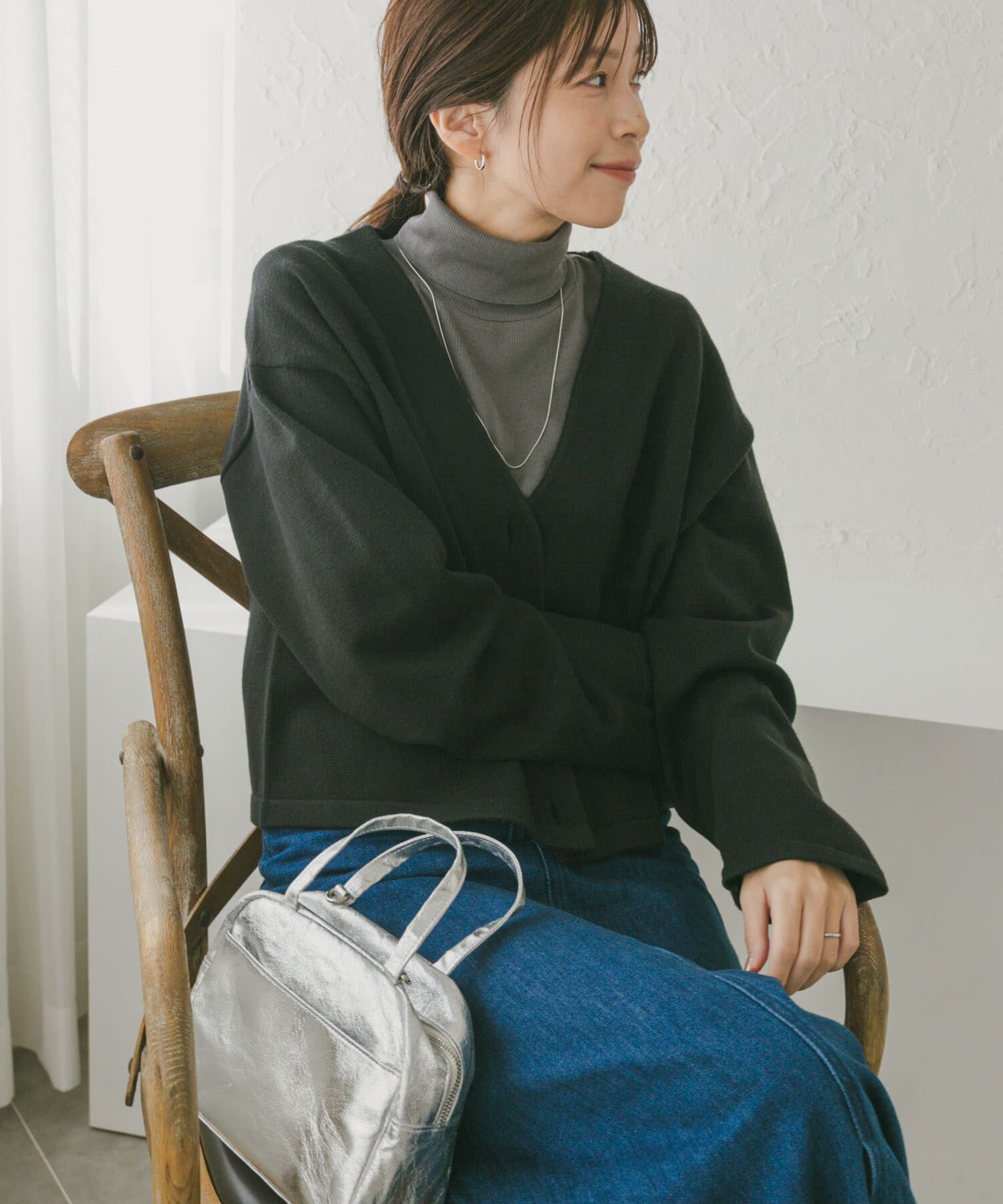 URBAN RESEARCH DOORS「『UR TECH 200日ニット』Vネックカーディガン」|カーディガン|