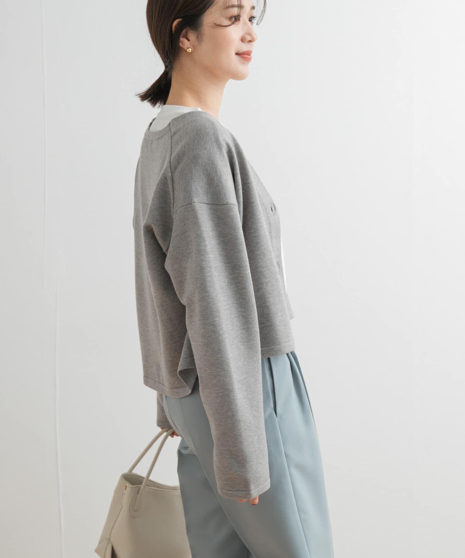 URBAN RESEARCH DOORS「『UR TECH 200日ニット』Vネックカーディガン」|カーディガン|