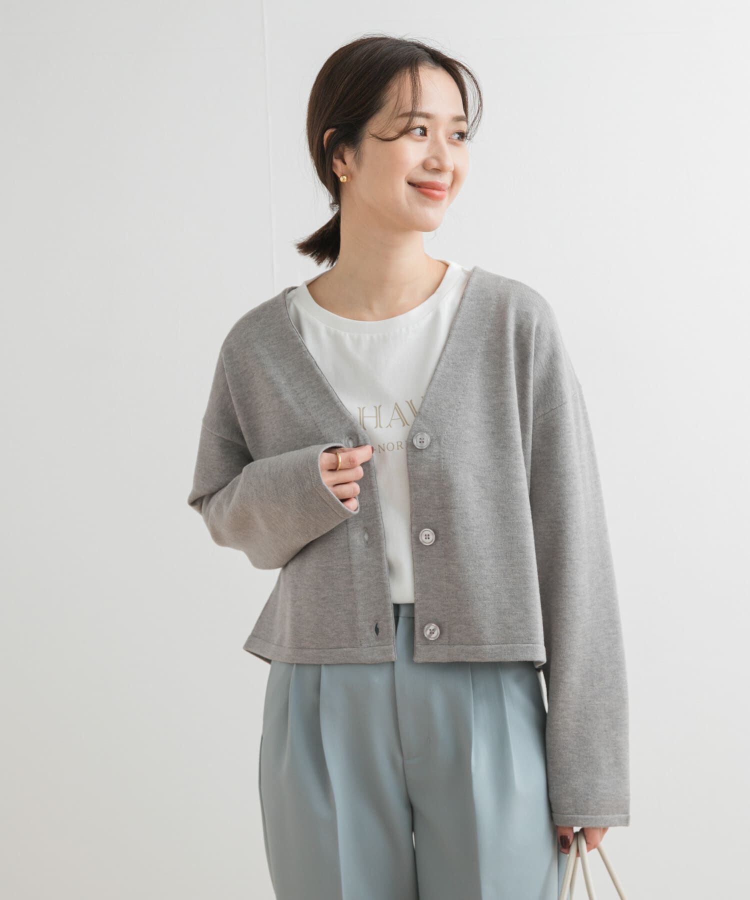 URBAN RESEARCH DOORS「『UR TECH 200日ニット』Vネックカーディガン」|カーディガン|