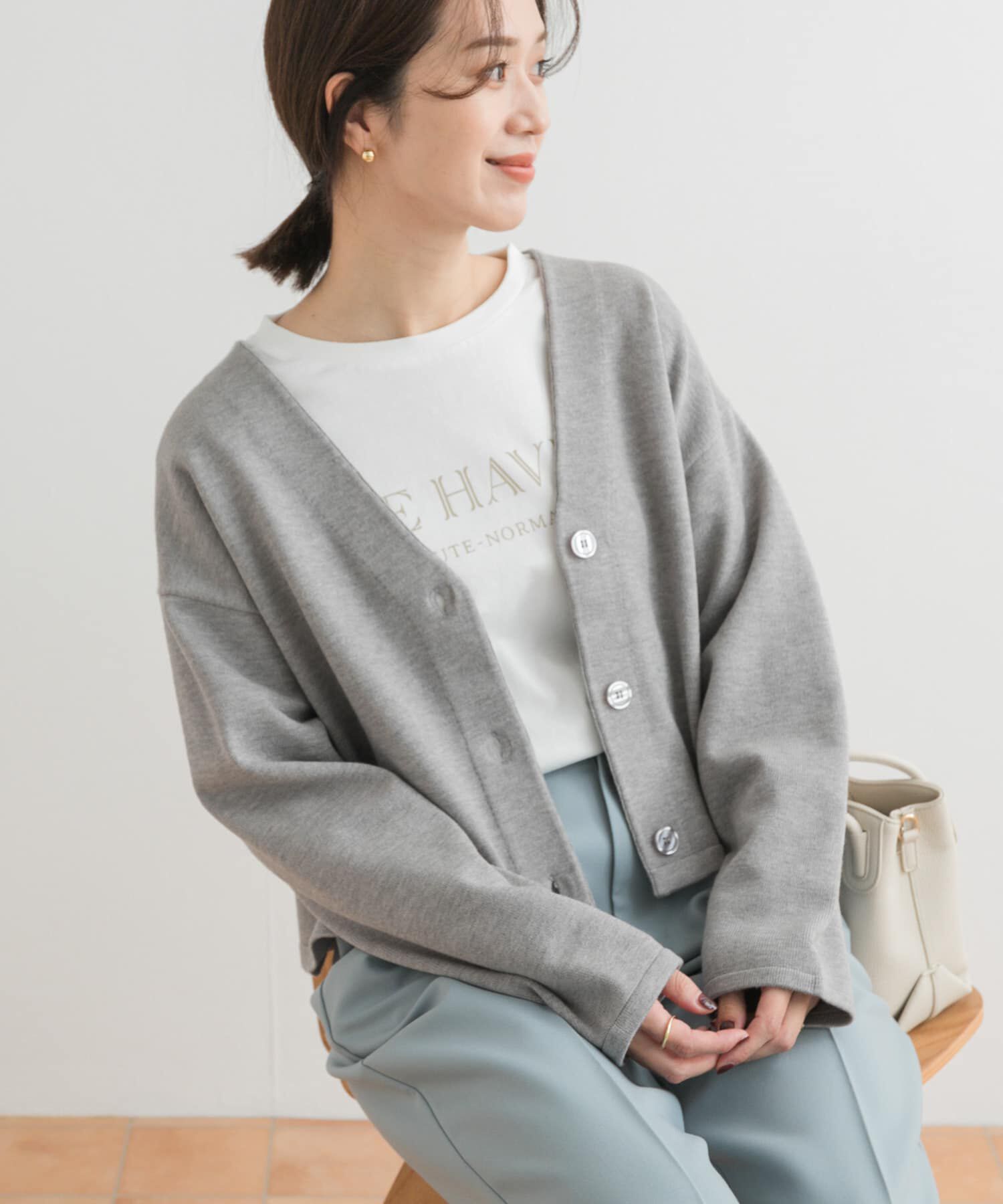 URBAN RESEARCH DOORS「『UR TECH 200日ニット』Vネックカーディガン」|カーディガン|