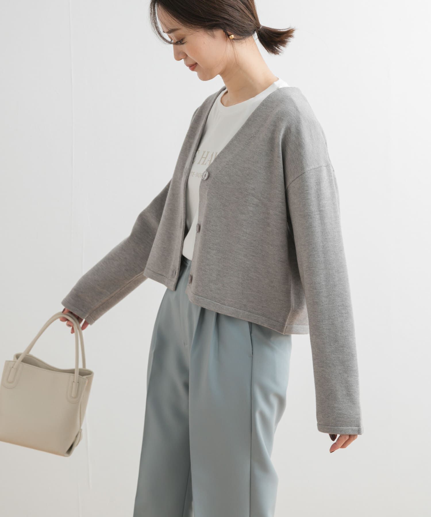 URBAN RESEARCH DOORS「『UR TECH 200日ニット』Vネックカーディガン」|カーディガン|