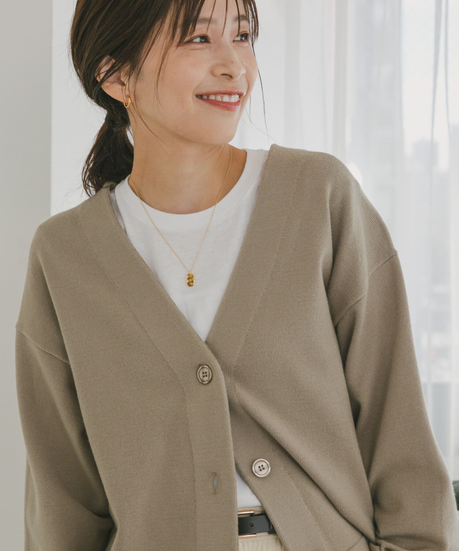 URBAN RESEARCH DOORS「『UR TECH 200日ニット』Vネックカーディガン」|カーディガン|