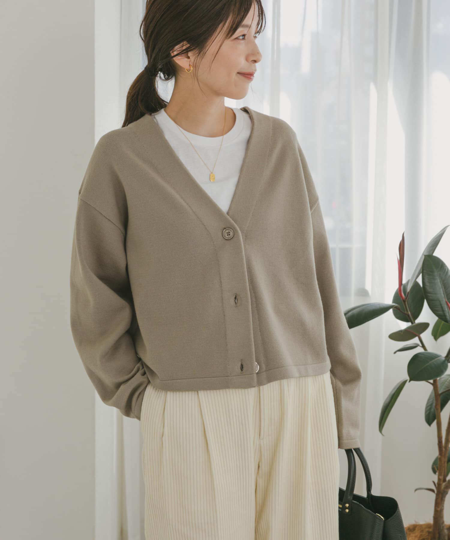 URBAN RESEARCH DOORS「『UR TECH 200日ニット』Vネックカーディガン」|カーディガン|