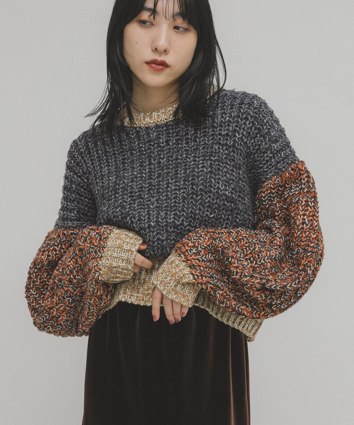  「マルチカラーサイクルニット」|ニット・セーター|グレー系その他
