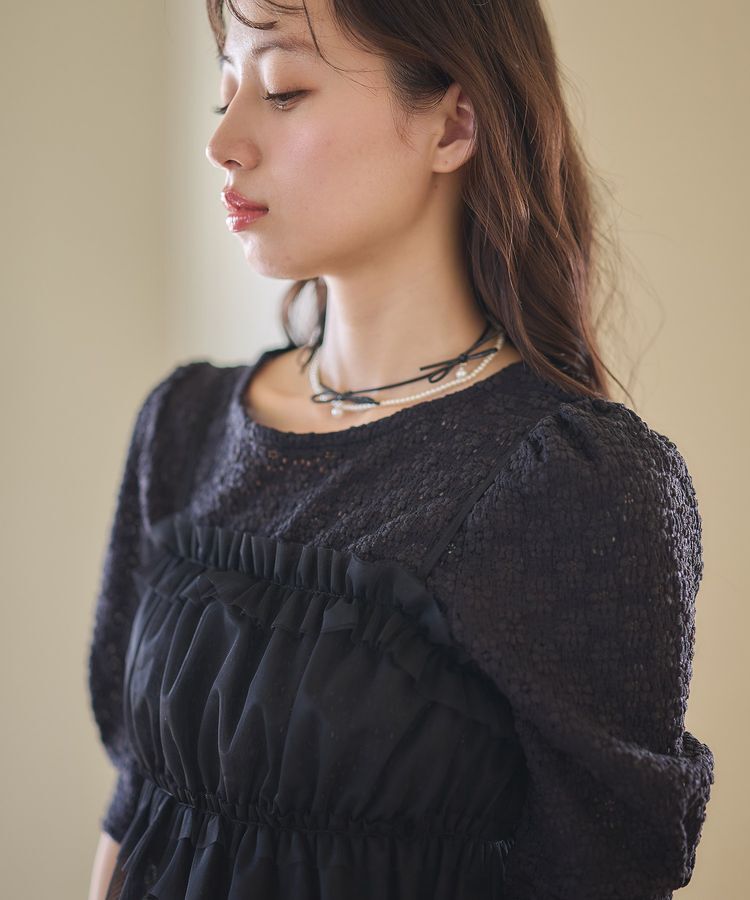 earth music&ecology「SET2点フラワープルオーバー＋チュールビスチェ」|Tシャツ・カットソー|