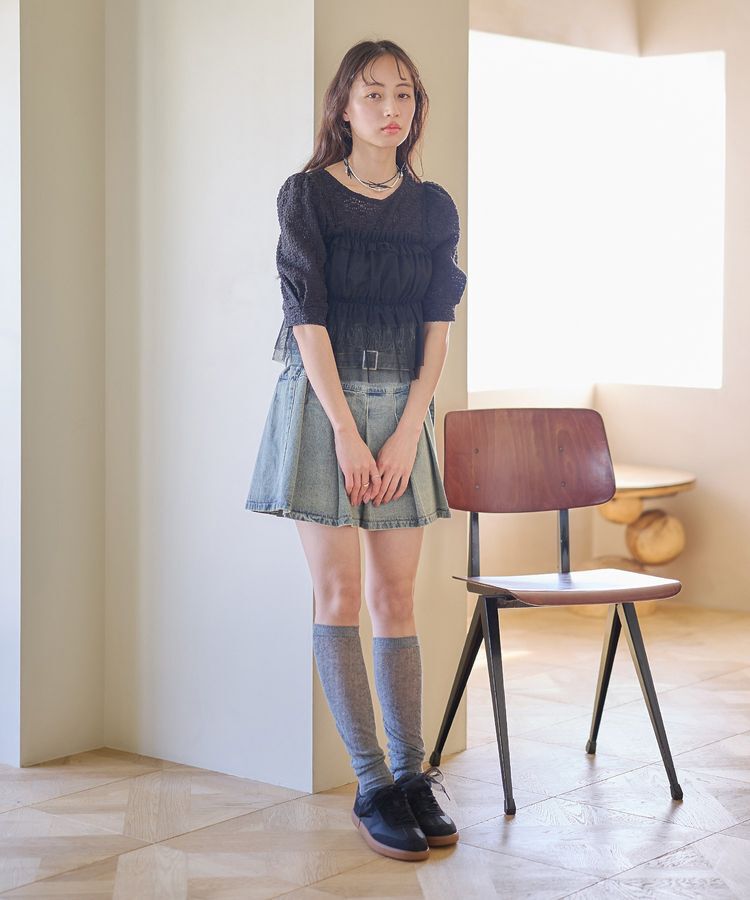 earth music&ecology「SET2点フラワープルオーバー＋チュールビスチェ」|Tシャツ・カットソー|