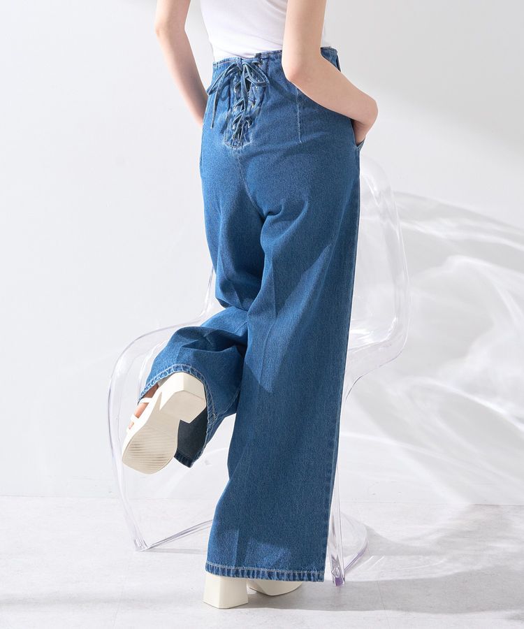 earth music&ecology「フロントZIPバックレースアップデニム」|デニム|