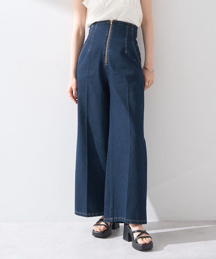earth music&ecology「フロントZIPバックレースアップデニム」|デニム|
