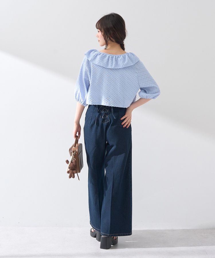 earth music&ecology「フロントZIPバックレースアップデニム」|デニム|