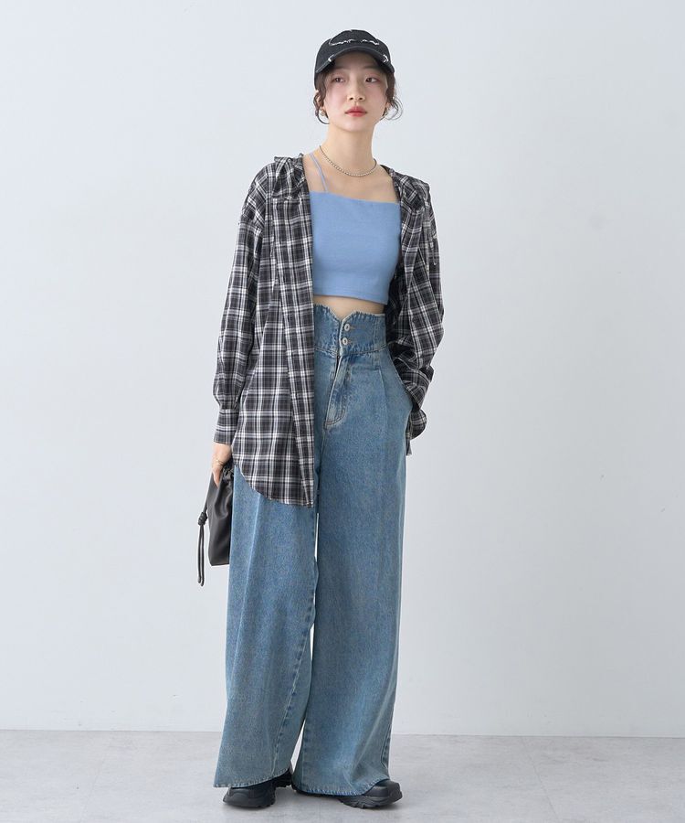 earth music&ecology「フーディーチェックシャツ」|シャツ・ブラウス|