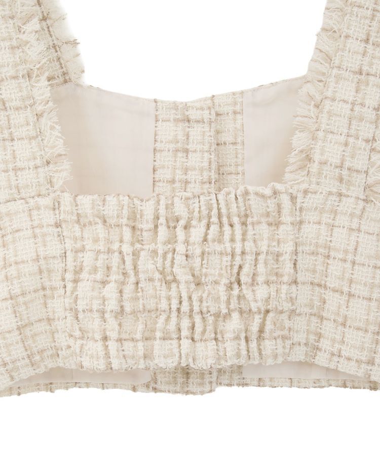 earth music&ecology「フリンジツイードビスチェ」|ベスト・ジレ|