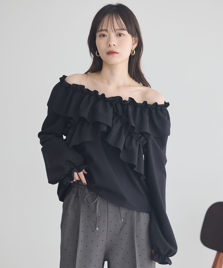 earth music&ecology「フリルオフショルブラウス」|シャツ・ブラウス|