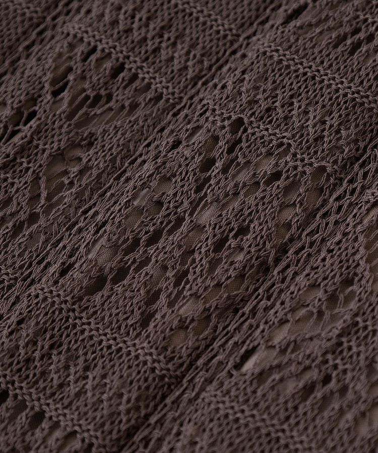 Green Parks「透かし柄ニットレースIラインスカート」|タイト|